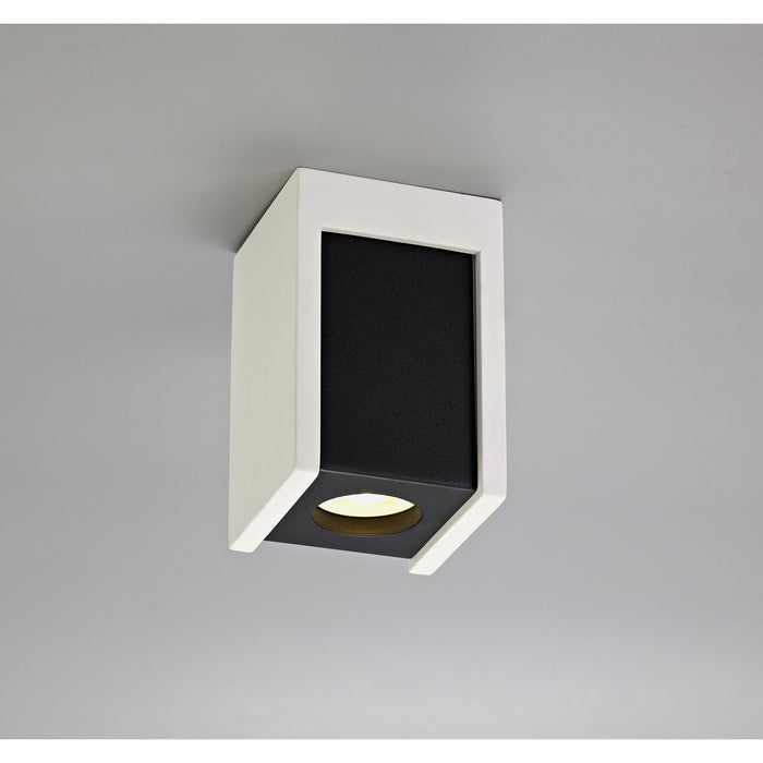 Nelson Lighting NLK01099 Inigo 1 Light Ceiling White Paintable Gypsum With Matt Black Cover