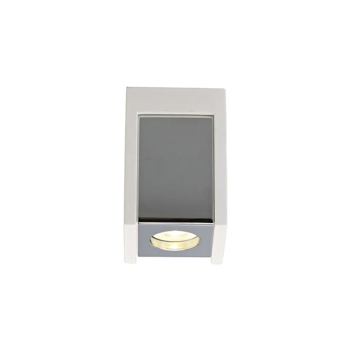 Nelson Lighting NLK01109 Inigo 1 Light Ceiling White Paintable Gypsum With Polished Chrome Cover