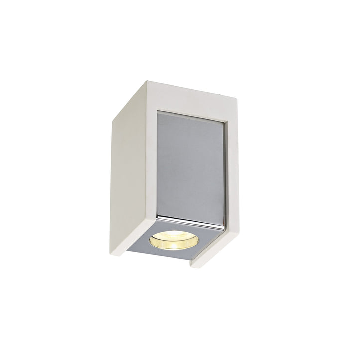 Nelson Lighting NLK01109 Inigo 1 Light Ceiling White Paintable Gypsum With Polished Chrome Cover