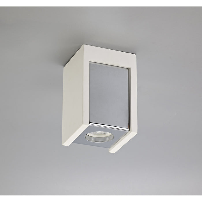 Nelson Lighting NLK01109 Inigo 1 Light Ceiling White Paintable Gypsum With Polished Chrome Cover