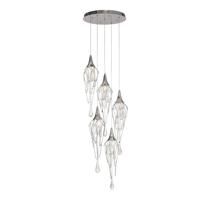 Nelson Lighting NL78579 Istan Pendant Round 5 Light Polished Chrome