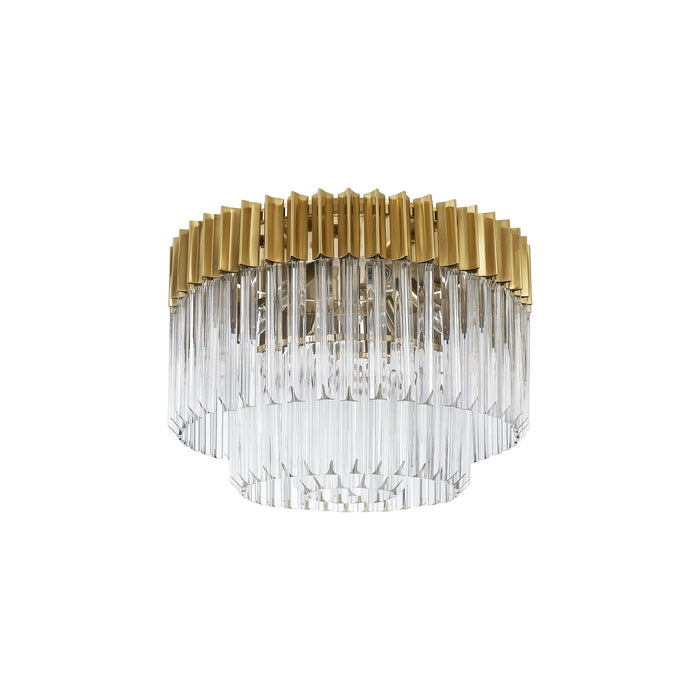 Nelson Lighting NL82289 Kobra Ceiling Round 7 Light Brass/Clear Glass