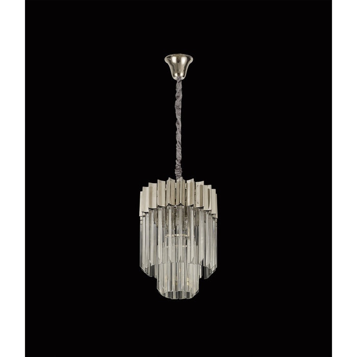 Nelson Lighting NL82379 Kobra Pendant Round 4 Light Polished Nickel/Clear Glass