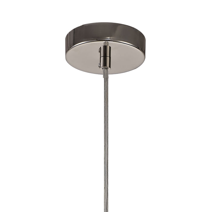 Nelson Lighting NL71359 Linus Elliptical Sphere Pendant 1 Light Polished Nickel