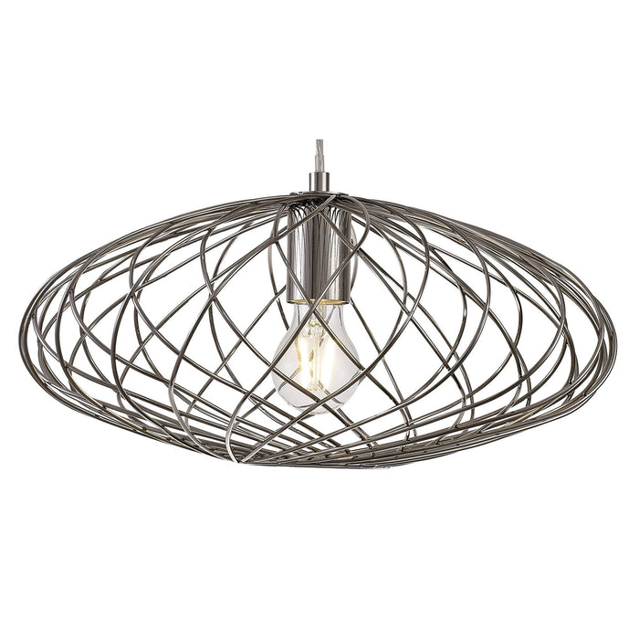 Nelson Lighting NL71359 Linus Elliptical Sphere Pendant 1 Light Polished Nickel