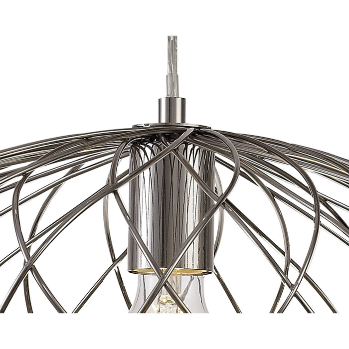 Nelson Lighting NL71359 Linus Elliptical Sphere Pendant 1 Light Polished Nickel