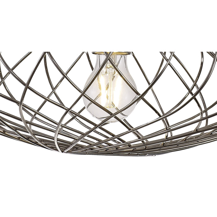 Nelson Lighting NL71359 Linus Elliptical Sphere Pendant 1 Light Polished Nickel