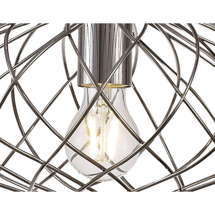 Nelson Lighting NL71359 Linus Elliptical Sphere Pendant 1 Light Polished Nickel