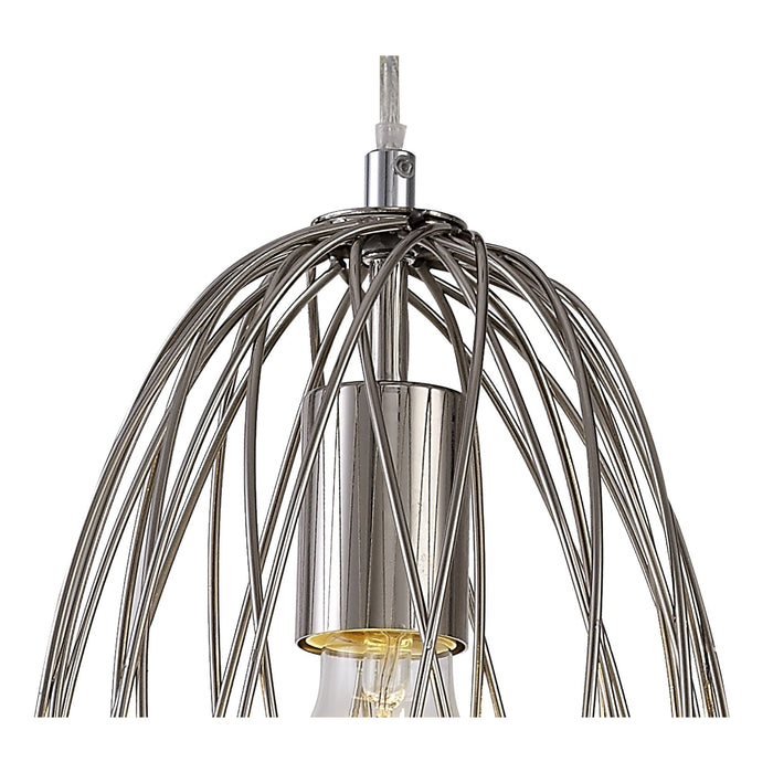 Nelson Lighting NL71369 Linus Curved Cylinder Pendant 1 Light Polished Nickel