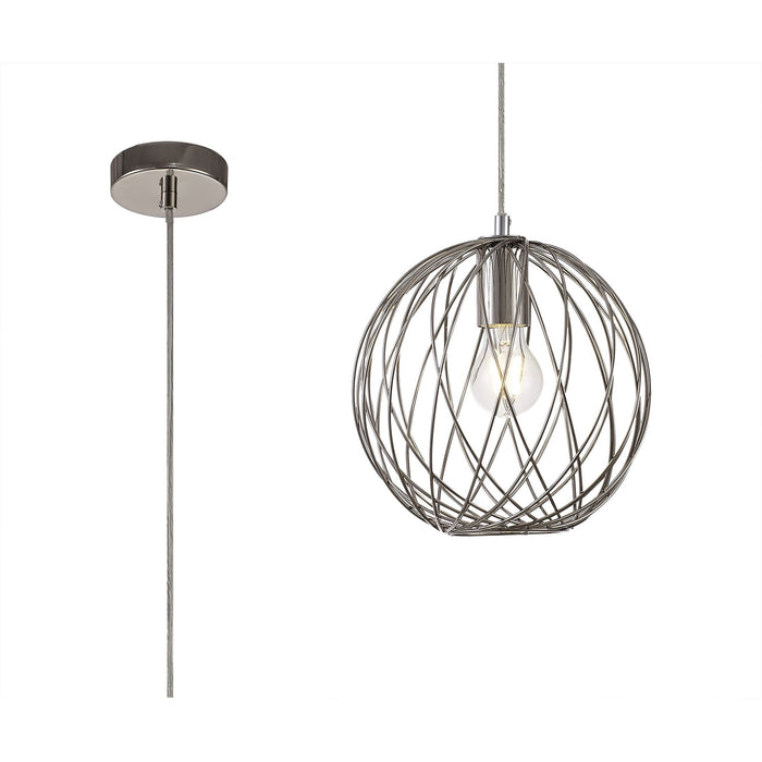 Nelson Lighting NL71379 Linus Sphere Pendant 1 Light Polished Nickel