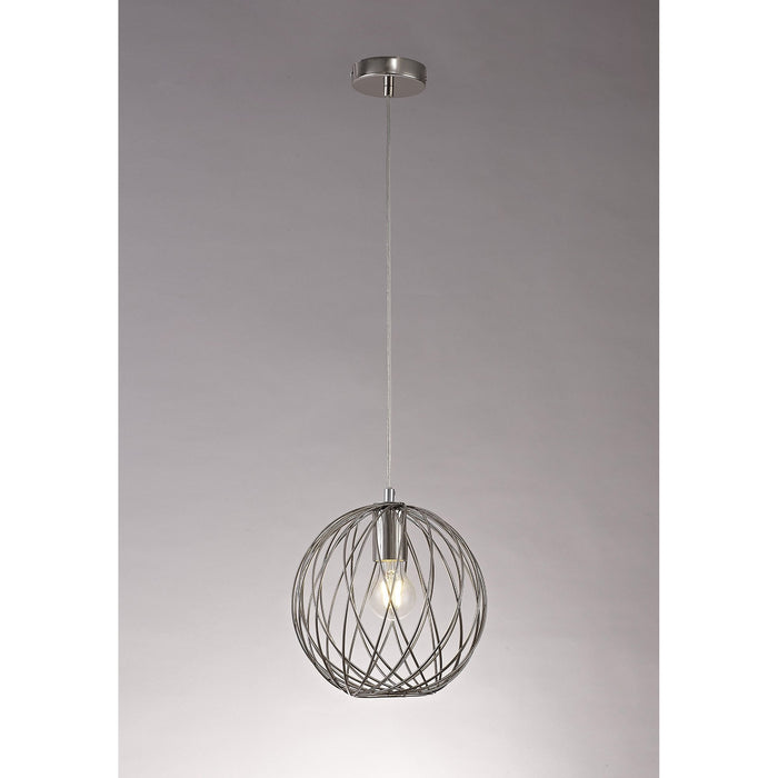 Nelson Lighting NL71379 Linus Sphere Pendant 1 Light Polished Nickel