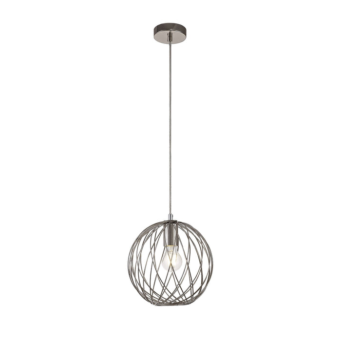 Nelson Lighting NL71379 Linus Sphere Pendant 1 Light Polished Nickel