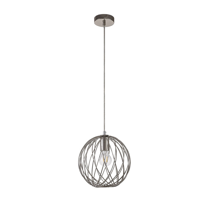 Nelson Lighting NL71379 Linus Sphere Pendant 1 Light Polished Nickel