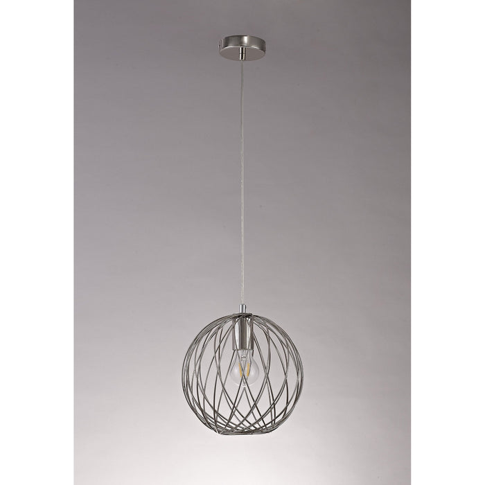 Nelson Lighting NL71379 Linus Sphere Pendant 1 Light Polished Nickel