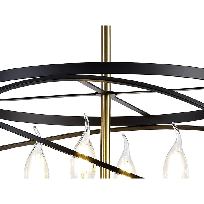 Nelson Lighting NL71019 Liza Pendant 4 Light Black/Satin Gold