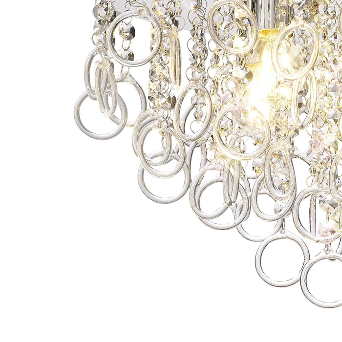 Nelson Lighting NL81319 Loopy Ceiling 4 Light Polished Chrome/Crystal