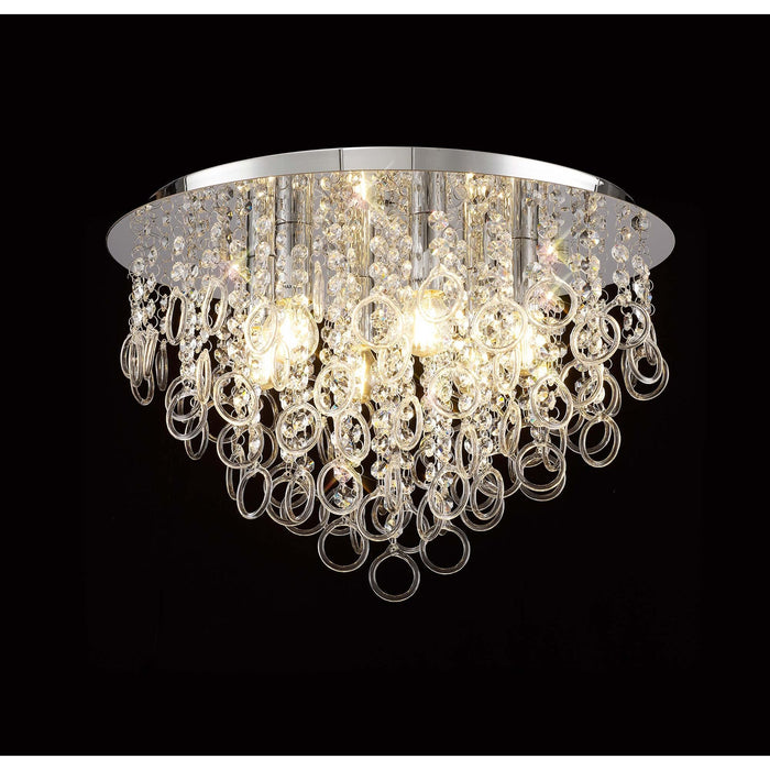 Nelson Lighting NL81329 Loopy Ceiling 6 Light Polished Chrome/Crystal