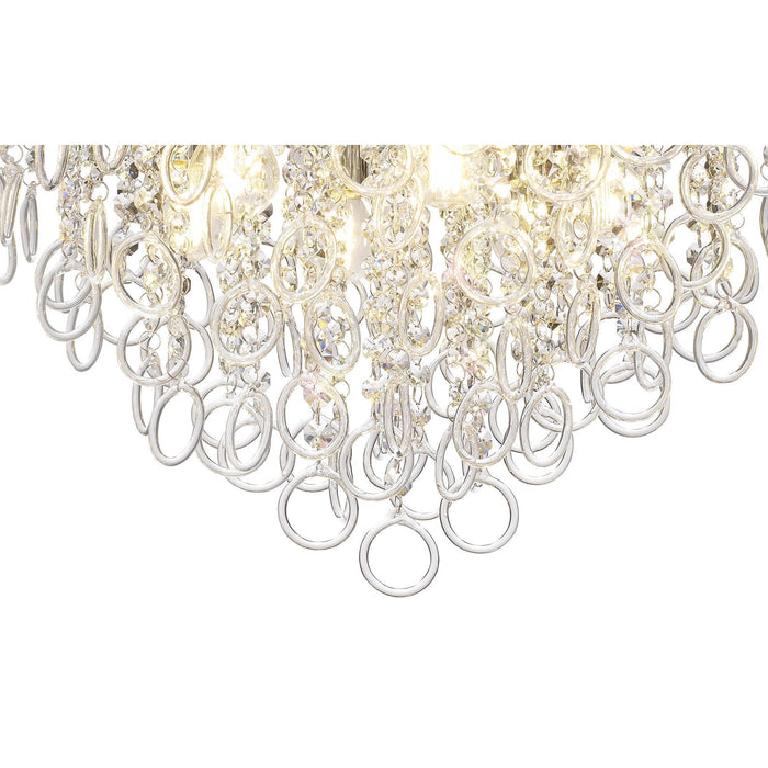 Nelson Lighting NL81329 Loopy Ceiling 6 Light Polished Chrome/Crystal