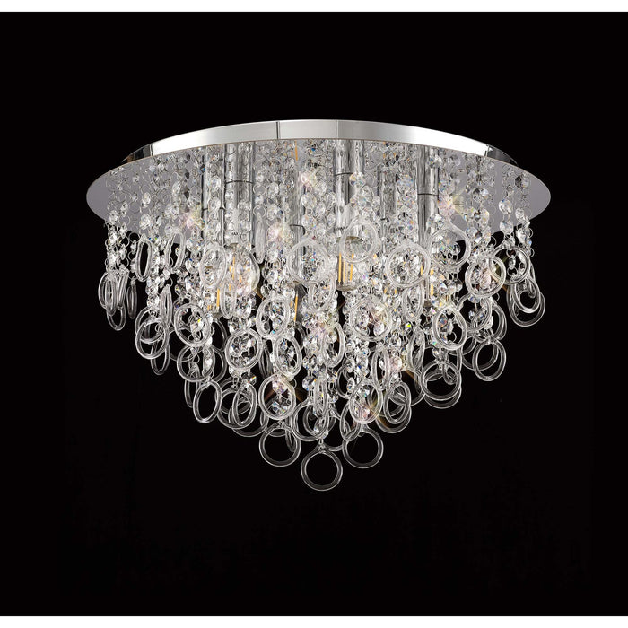 Nelson Lighting NL81329 Loopy Ceiling 6 Light Polished Chrome/Crystal