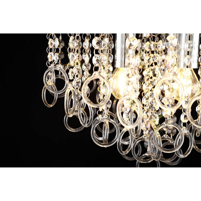 Nelson Lighting NL81329 Loopy Ceiling 6 Light Polished Chrome/Crystal