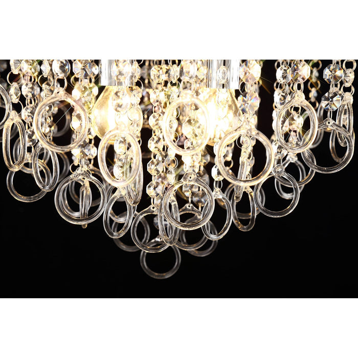 Nelson Lighting NL81329 Loopy Ceiling 6 Light Polished Chrome/Crystal