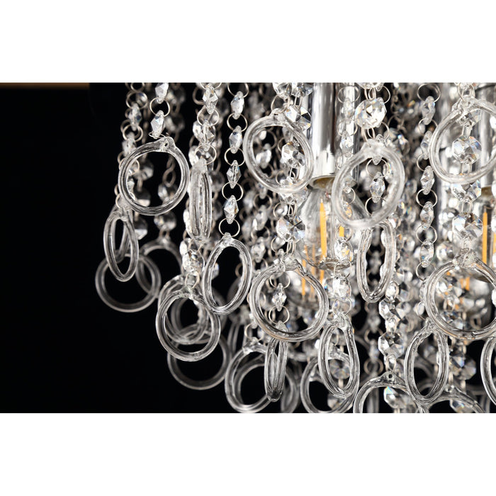 Nelson Lighting NL81329 Loopy Ceiling 6 Light Polished Chrome/Crystal