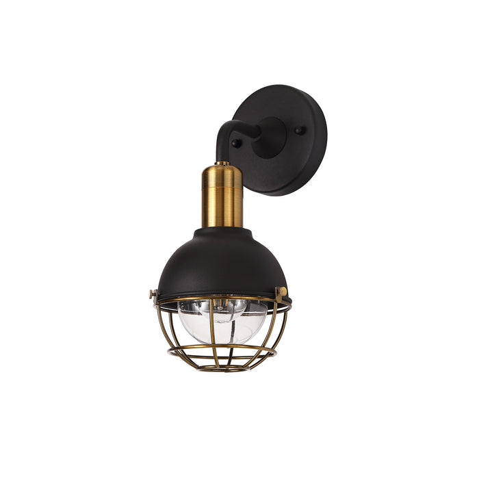 Nelson Lighting NL78419 Lottie Outdoor Wall Lamp 1 Light Matt Black/Brushed Bronze