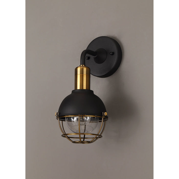 Nelson Lighting NL78419 Lottie Outdoor Wall Lamp 1 Light Matt Black/Brushed Bronze