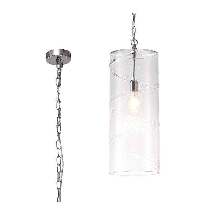 Nelson Lighting NL75689 Lucy Pendant 1 Light Polished Chrome/Clear