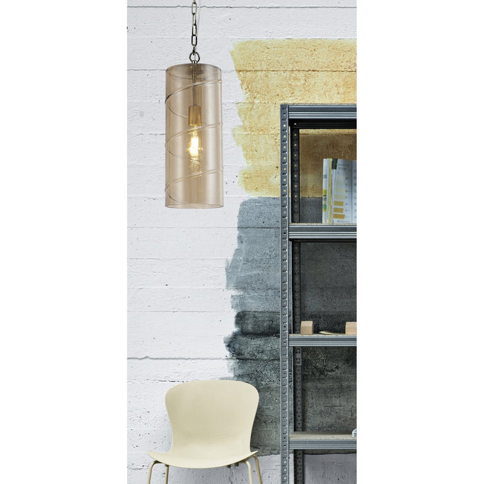 Nelson Lighting NL75709 Lucy Pendant 1 Light Matt Black/Smoked