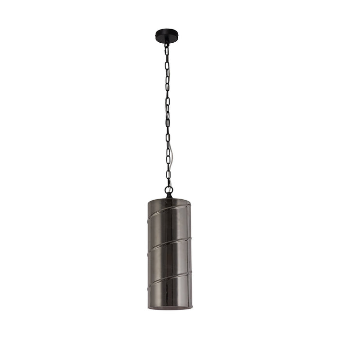 Nelson Lighting NL75709 Lucy Pendant 1 Light Matt Black/Smoked