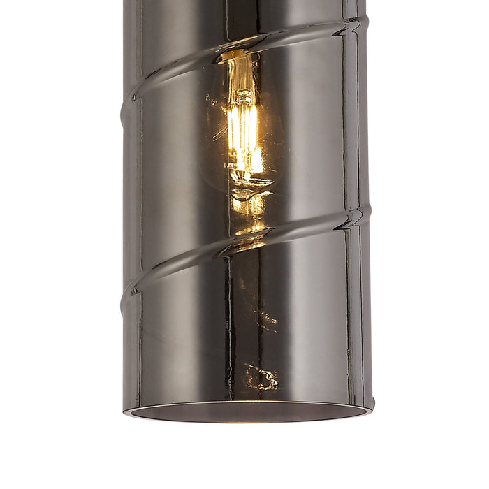 Nelson Lighting NL75709 Lucy Pendant 1 Light Matt Black/Smoked