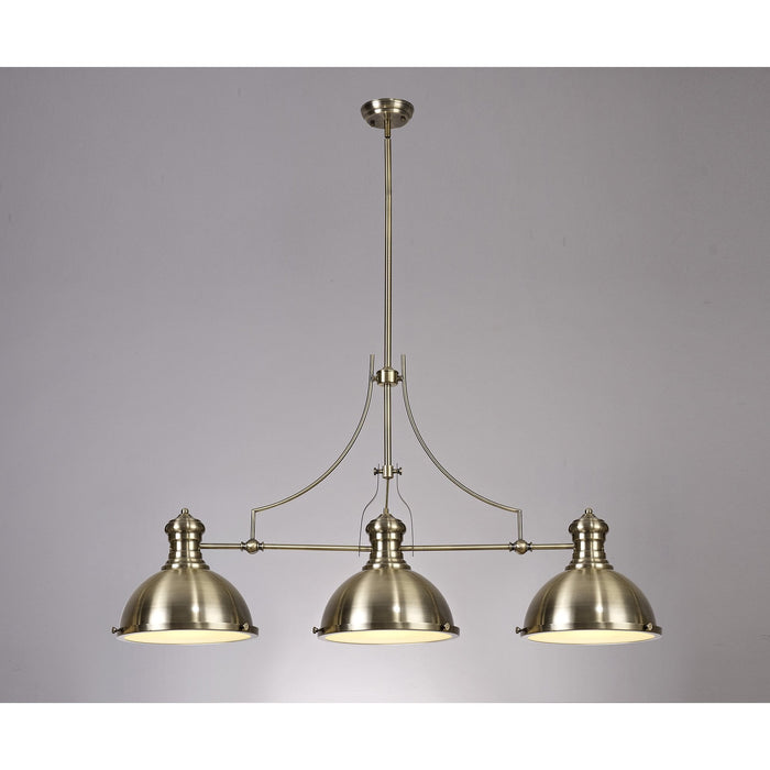 Nelson Lighting NL71049 Louis Pendant 3 Light Antique Brass