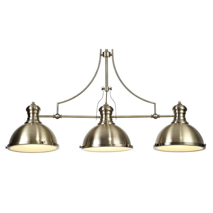 Nelson Lighting NL71049 Louis Pendant 3 Light Antique Brass