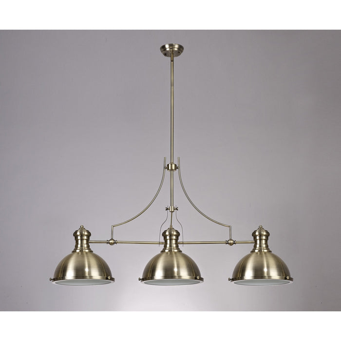 Nelson Lighting NL71049 Louis Pendant 3 Light Antique Brass