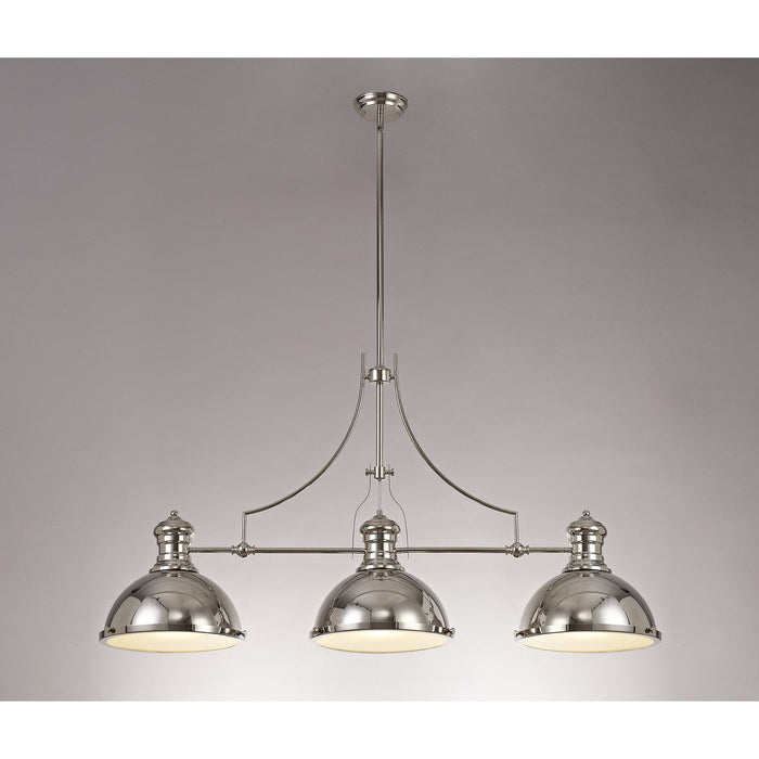 Nelson Lighting NL71059 Louis Pendant 3 Light Polished Nickel