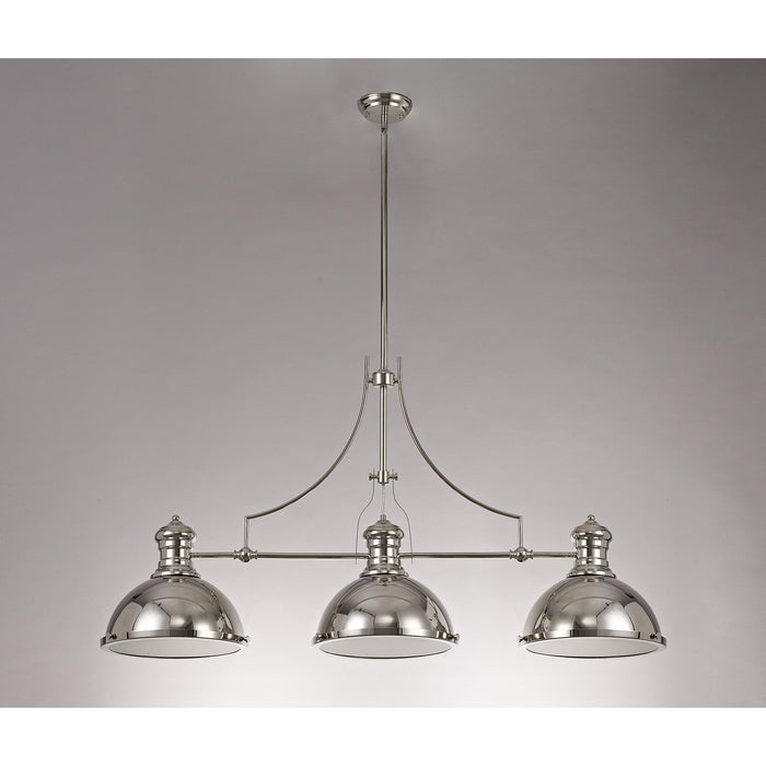 Nelson Lighting NL71059 Louis Pendant 3 Light Polished Nickel