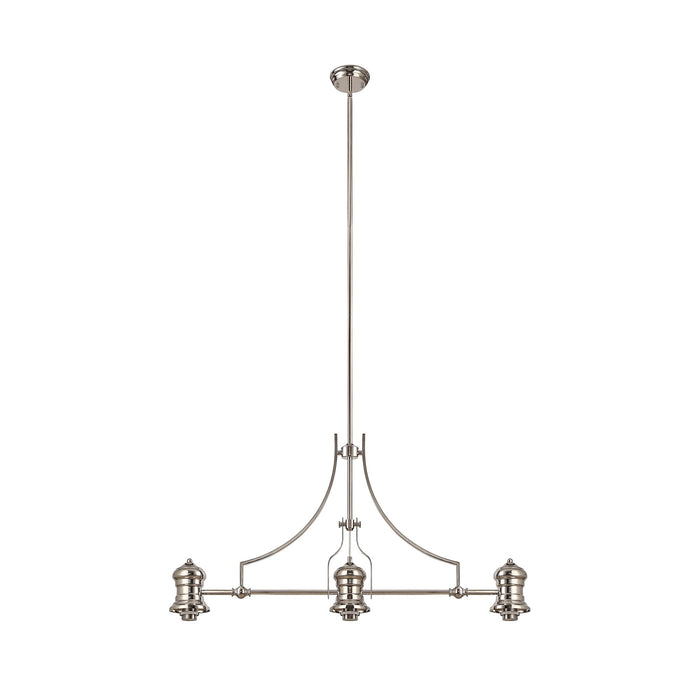 Nelson Lighting NL81249 Louis Frame Only Linear Pendant 3 Light Polished Nickel