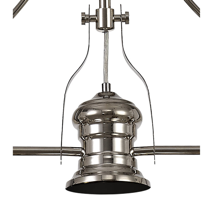 Nelson Lighting NL81249 Louis Frame Only Linear Pendant 3 Light Polished Nickel