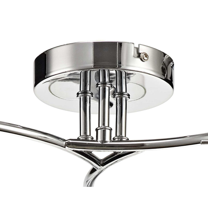 Nelson Lighting NL70449 Minnie Semi Ceiling 3 Light Polished Chrome/Crystal/Glass