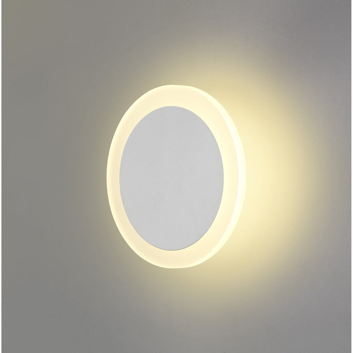 Nelson Lighting NLK03899 Modena Magnetic Base Wall Lamp LED 15/19cm Round Centre Sand White/Acrylic Frosted Diffuser