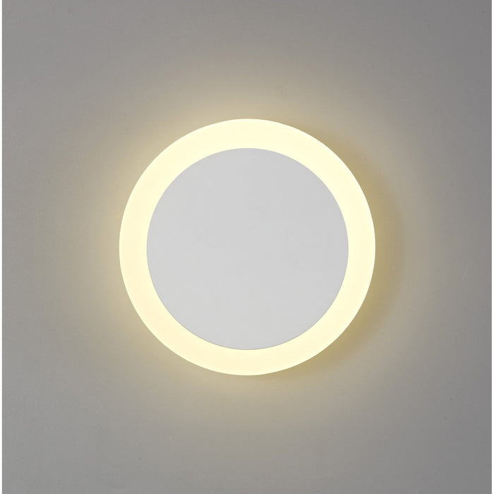 Nelson Lighting NLK03899 Modena Magnetic Base Wall Lamp LED 15/19cm Round Centre Sand White/Acrylic Frosted Diffuser