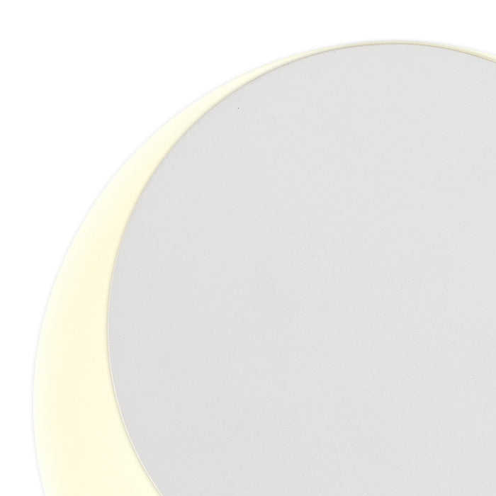 Nelson Lighting NLK03909 Modena Magnetic Base Wall Lamp LED 15/19cm Round Top Offset Sand White/Acrylic Frosted Diffuser