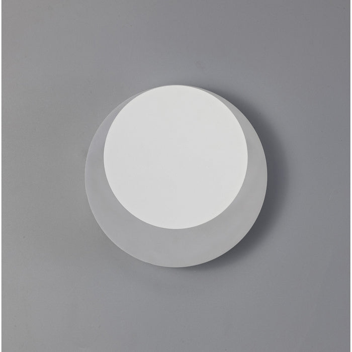 Nelson Lighting NLK03909 Modena Magnetic Base Wall Lamp LED 15/19cm Round Top Offset Sand White/Acrylic Frosted Diffuser