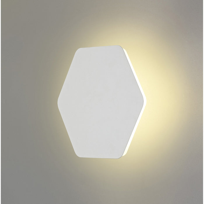 Nelson Lighting NLK04059 Modena Magnetic Base Wall Lamp LED 20/19cm Horizontal Hexagonal Centre Sand White/Acrylic Frosted Diffuser