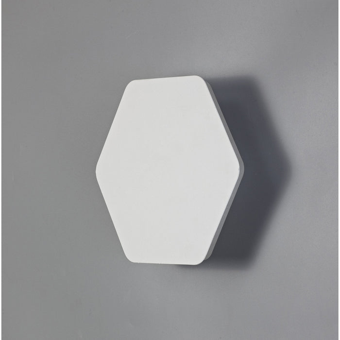 Nelson Lighting NLK04059 Modena Magnetic Base Wall Lamp LED 20/19cm Horizontal Hexagonal Centre Sand White/Acrylic Frosted Diffuser