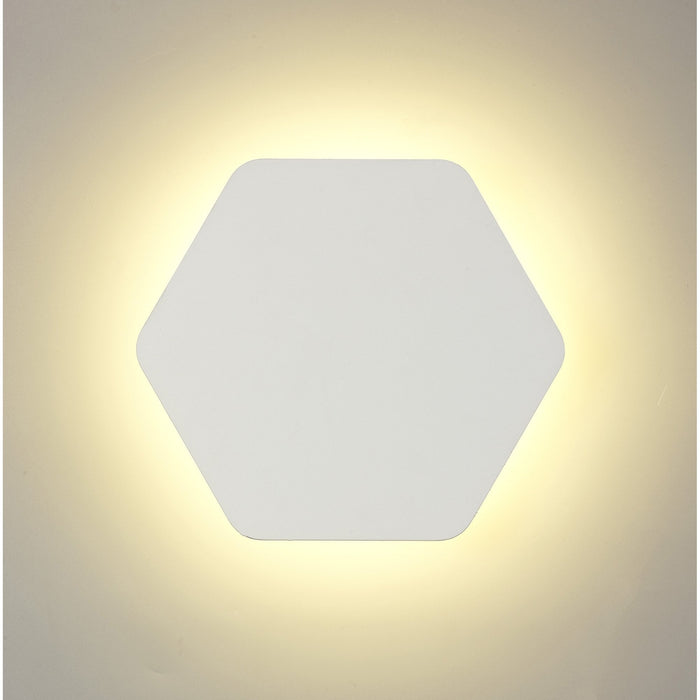 Nelson Lighting NLK04059 Modena Magnetic Base Wall Lamp LED 20/19cm Horizontal Hexagonal Centre Sand White/Acrylic Frosted Diffuser