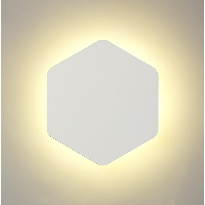 Nelson Lighting NLK04069 Modena Magnetic Base Wall Lamp LED 20/19cm Vertical Hexagonal Centre Sand White/Acrylic Frosted Diffuser