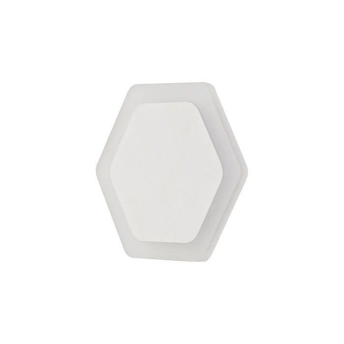 Nelson Lighting NLK04089 Modena Magnetic Base Wall Lamp LED 15/19cm Horizontal Hexagonal Centre Sand White/Acrylic Frosted Diffuser