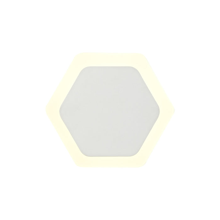 Nelson Lighting NLK04089 Modena Magnetic Base Wall Lamp LED 15/19cm Horizontal Hexagonal Centre Sand White/Acrylic Frosted Diffuser